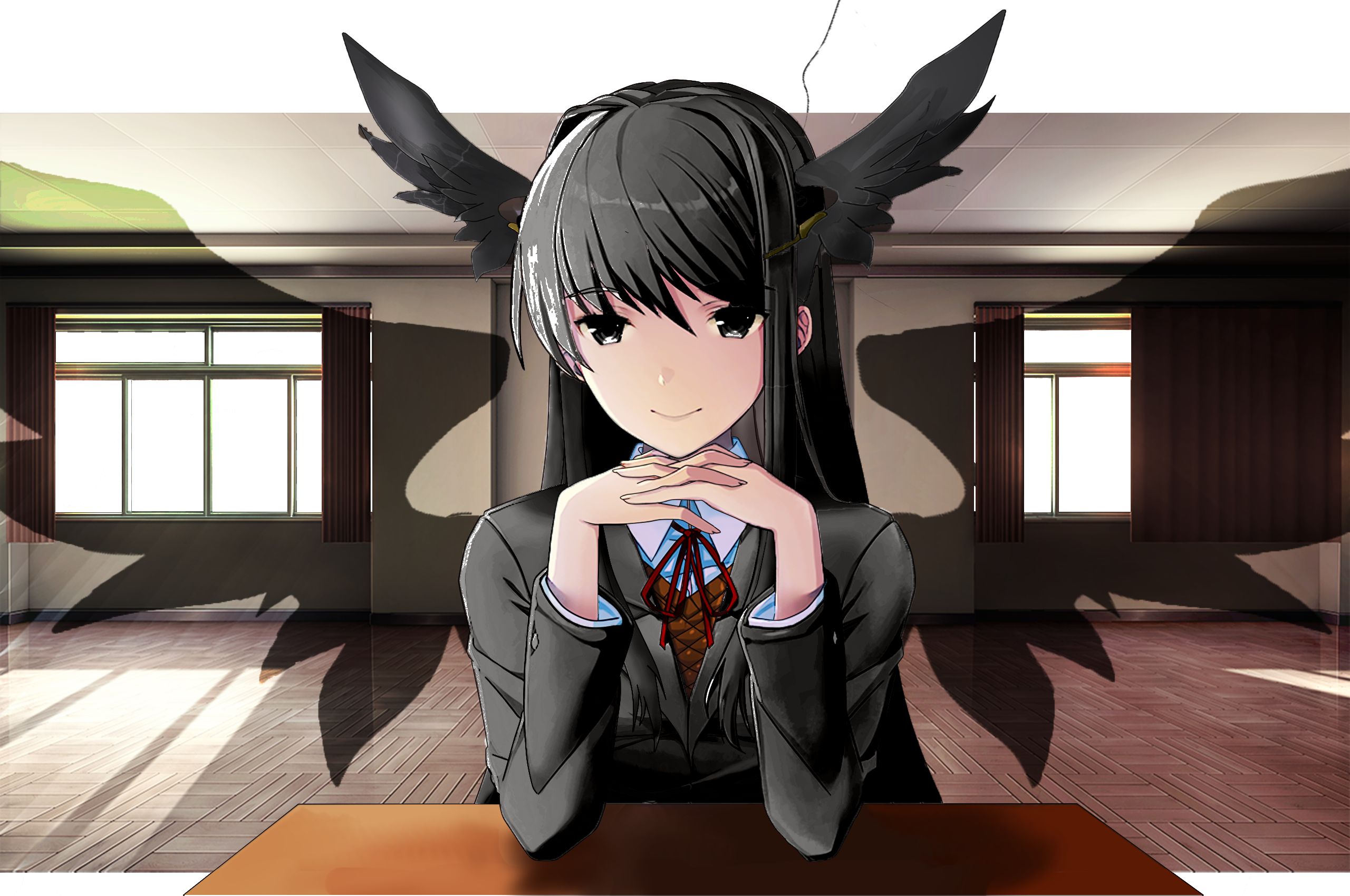 72 - Dark Goddess Anime Girl (2560x1700), Png Download