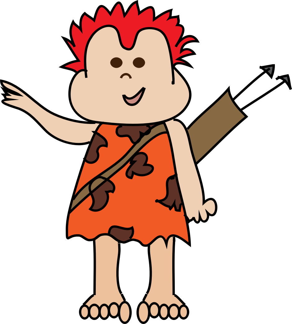 This Free Icons Png Design Of Cave Boy Pointing (939x1043), Png Download
