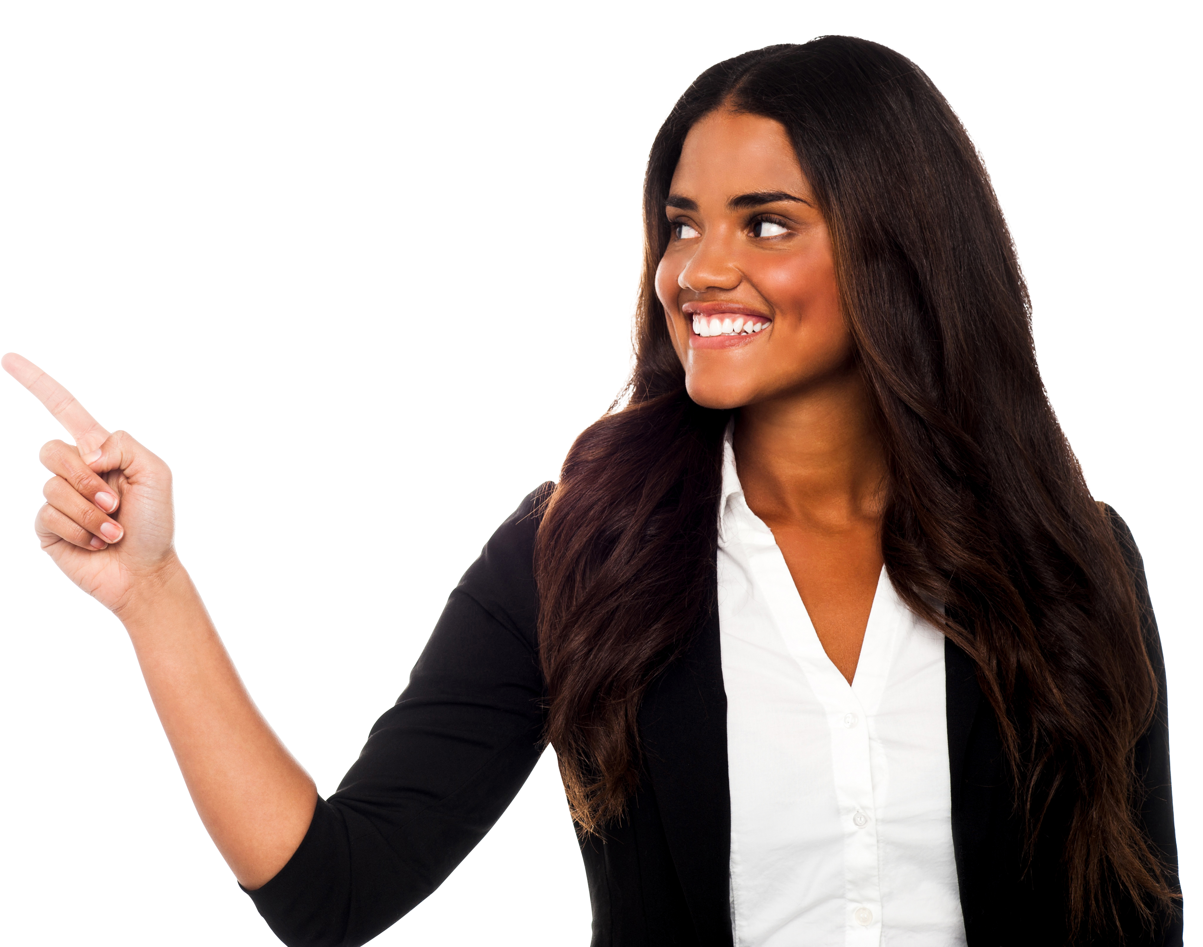 Women Pointing Left Png Image - Woman Looking Left Png (4809x3200), Png Download