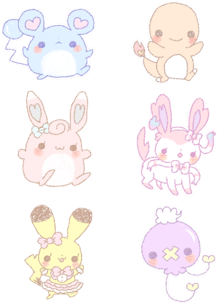 Estos Fueron Algunos De Los Stickers Que Vendí En El - Pokémon (500x633), Png Download