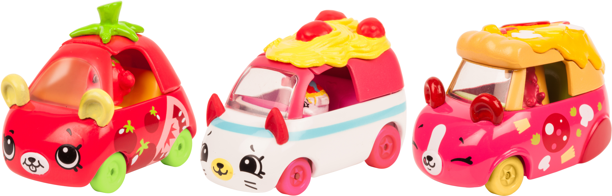 Shopkins Cutie Cars S3 3p ,moto Italiano, , Large - Shopkins Cutie Cars 3-pack (2000x757), Png Download
