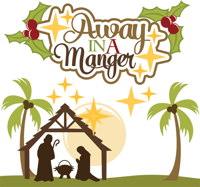 Away In A Manger Clipart (648x605), Png Download