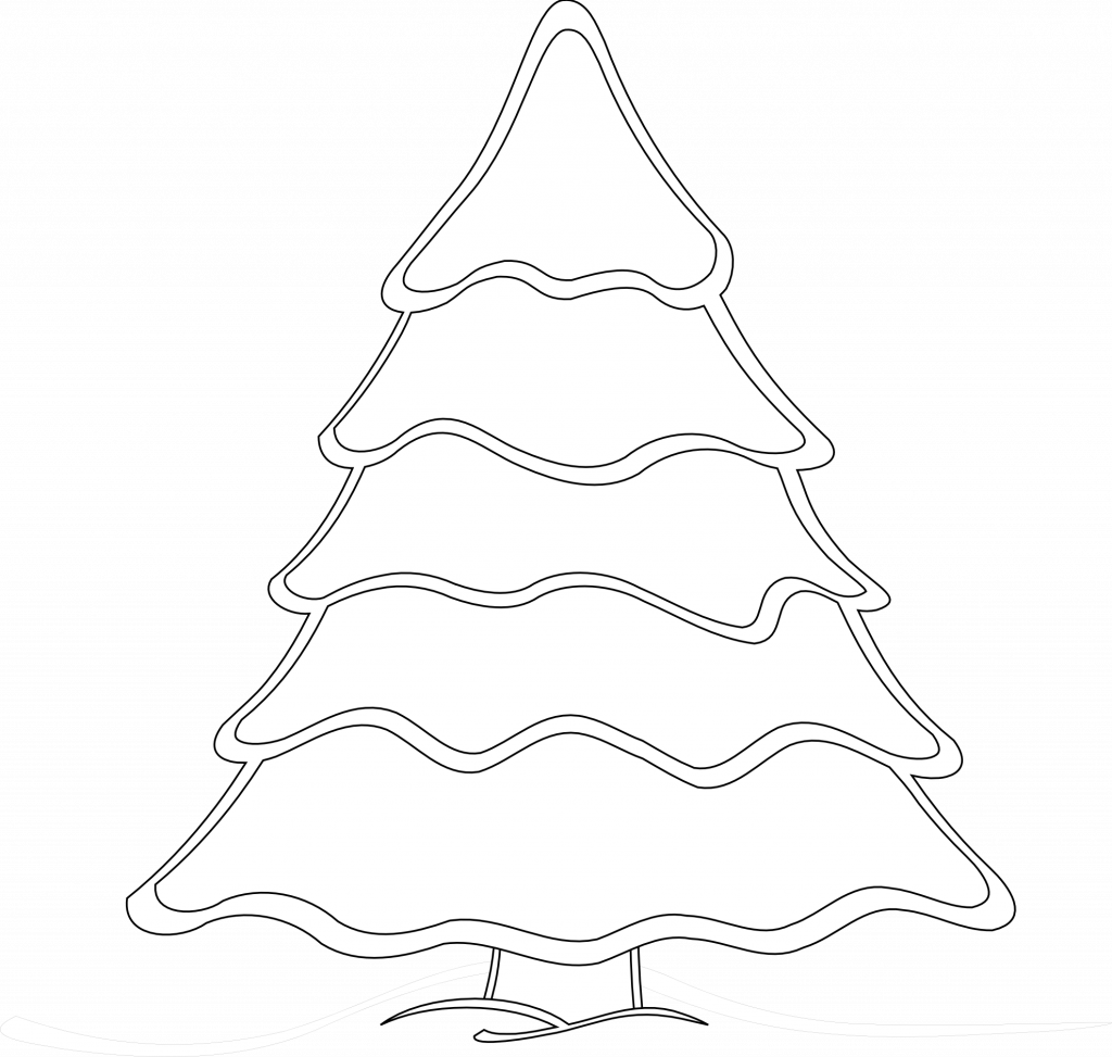 Christmas Tree Decorated In White And Silverdecorate - White Christmas Tree Vector Png (1024x973), Png Download