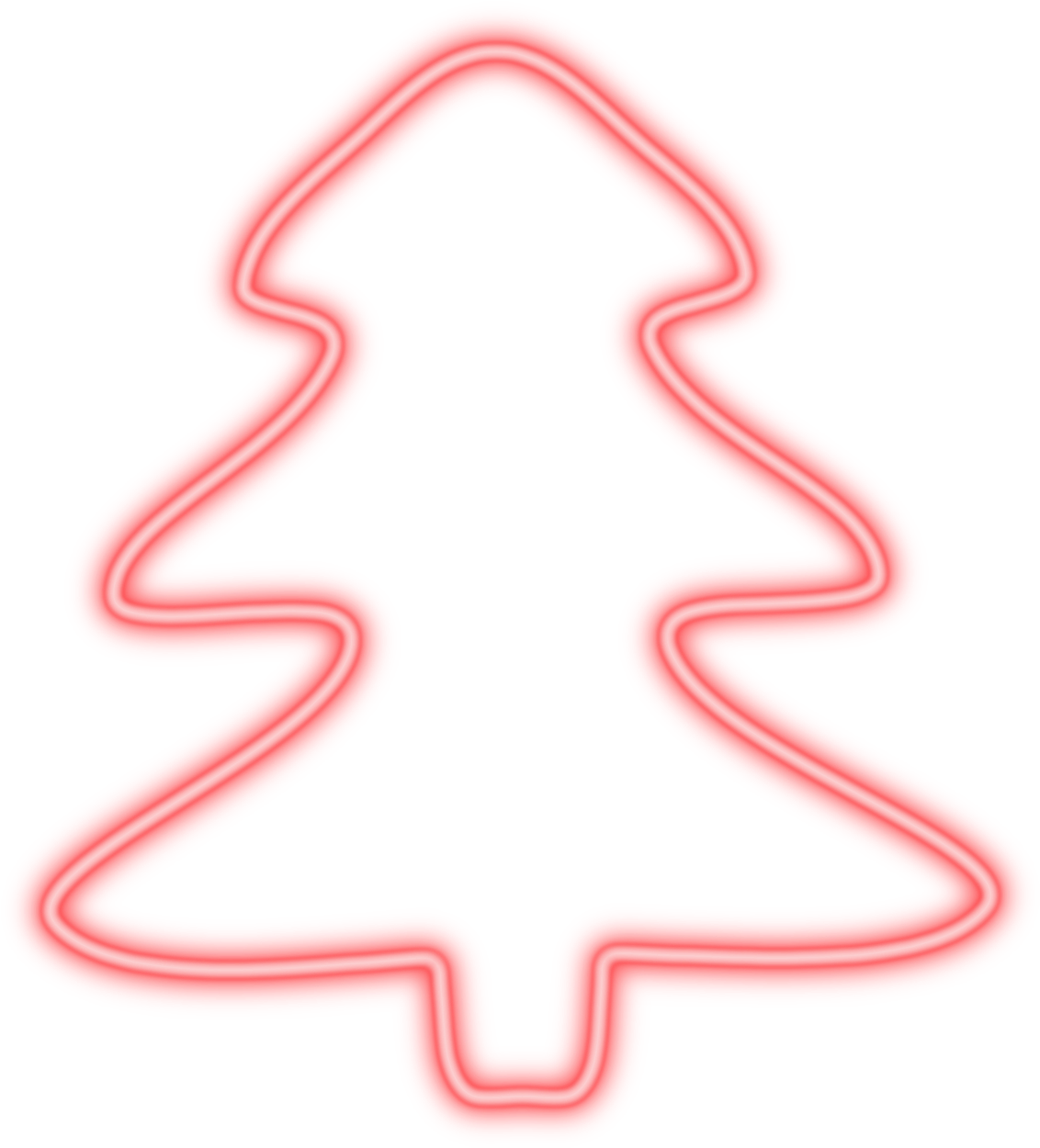 Christmas Tree Neon Red - Purple Neon Christmas Tree Round Ornament (1157x1280), Png Download