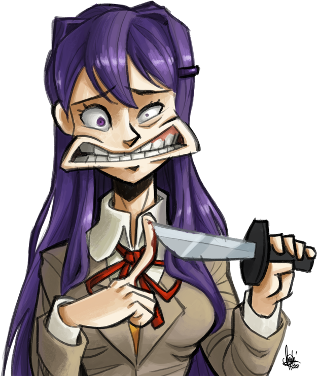 Found Fanart[found - Cuphead Doki Doki Literature Club (633x750), Png Download