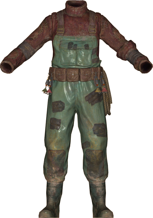 The Vault Fallout Wiki - Fallout 76 Black Fisherman's Overalls (527x750), Png Download