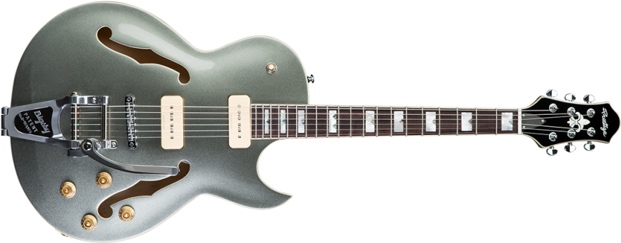 It's The Bigger Bodied, Semi Hollow Offspring Of Their - Prestige Guitars Nys Deluxe Mc Semi-hollow-body Electric (1024x363), Png Download