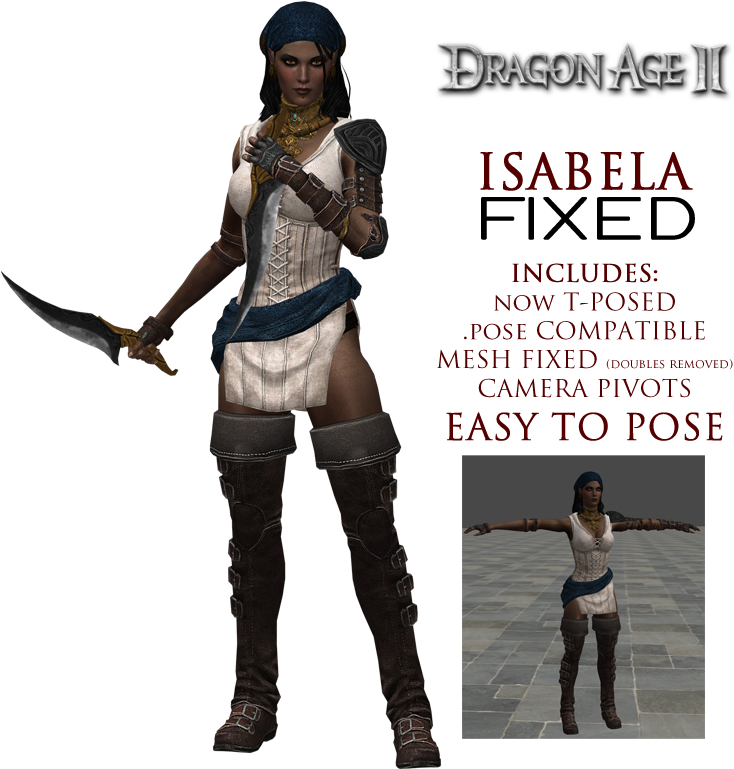 Here's - Dragon Age 2 Isabela Naked (800x778), Png Download