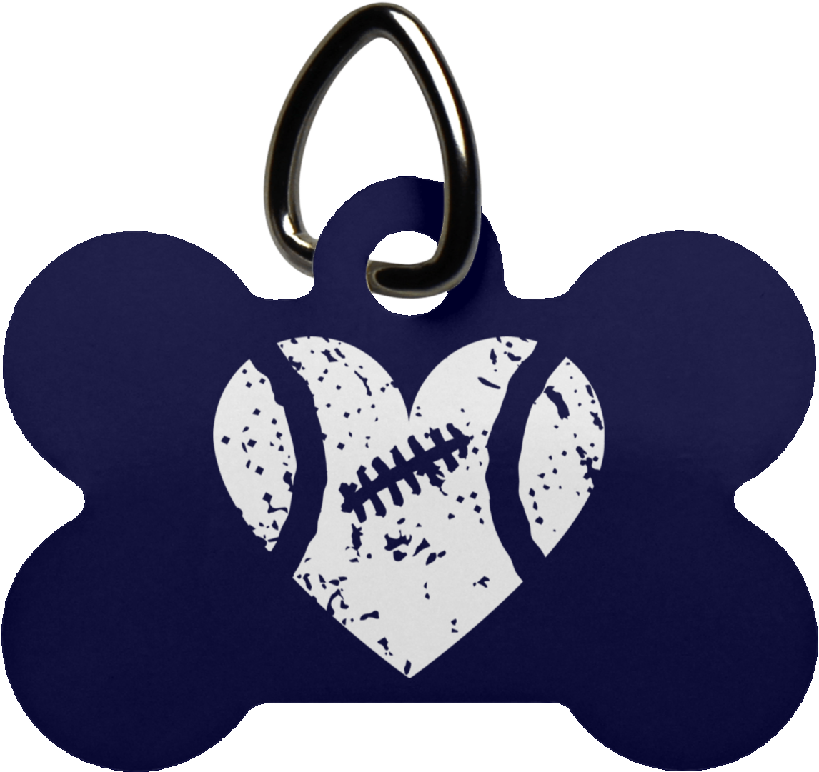 Distressed Football Heart Dog Bone Pet Tag- Pets - Pet Tag (1155x1155), Png Download