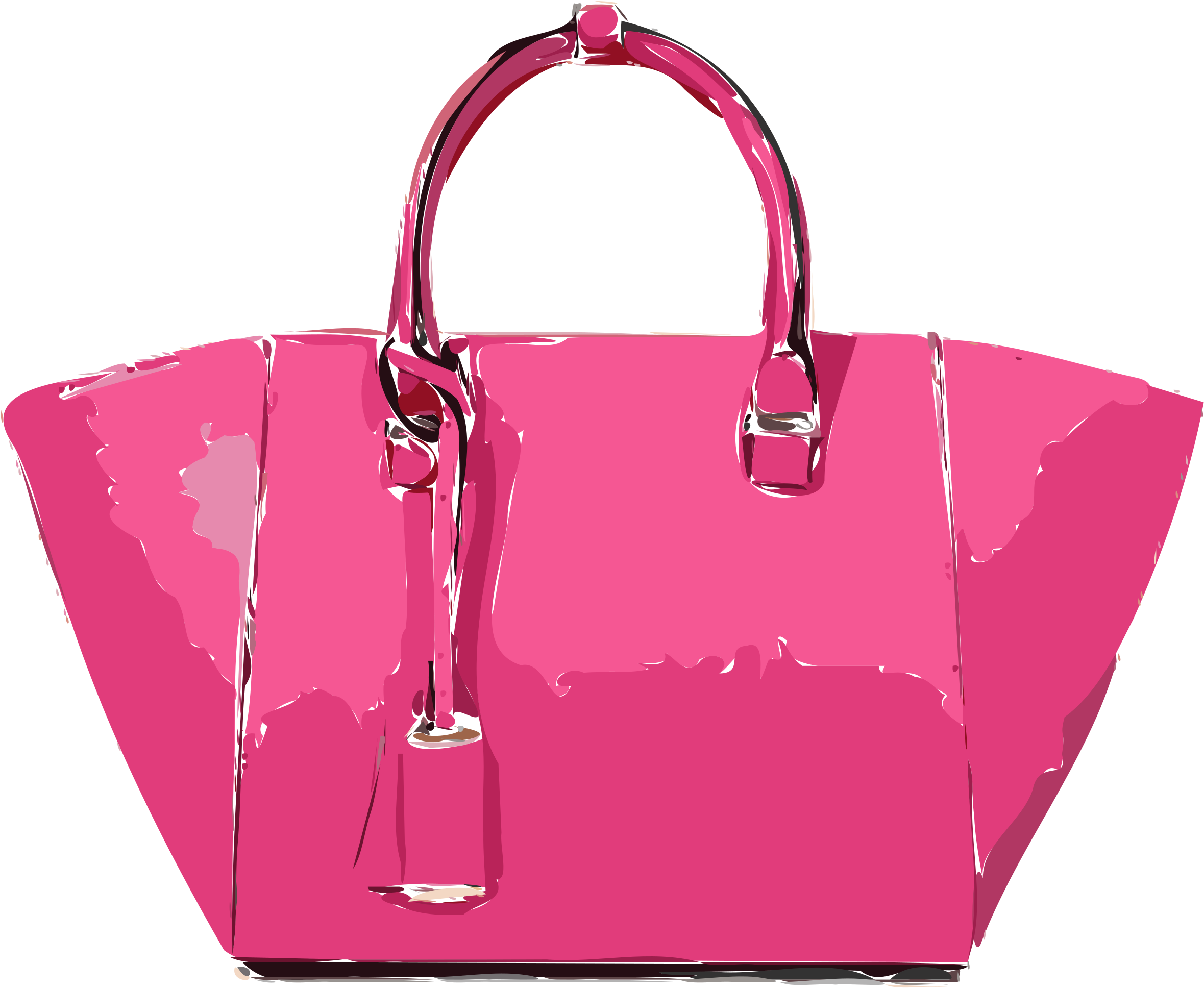 This Free Icons Png Design Of Pink Leather Handbag (2400x1987), Png Download