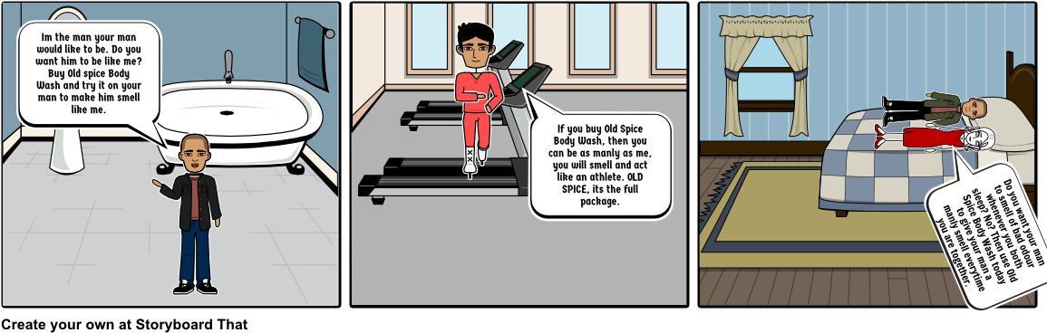 Old Spice Storyboard Uno - Cartoon (1164x385), Png Download