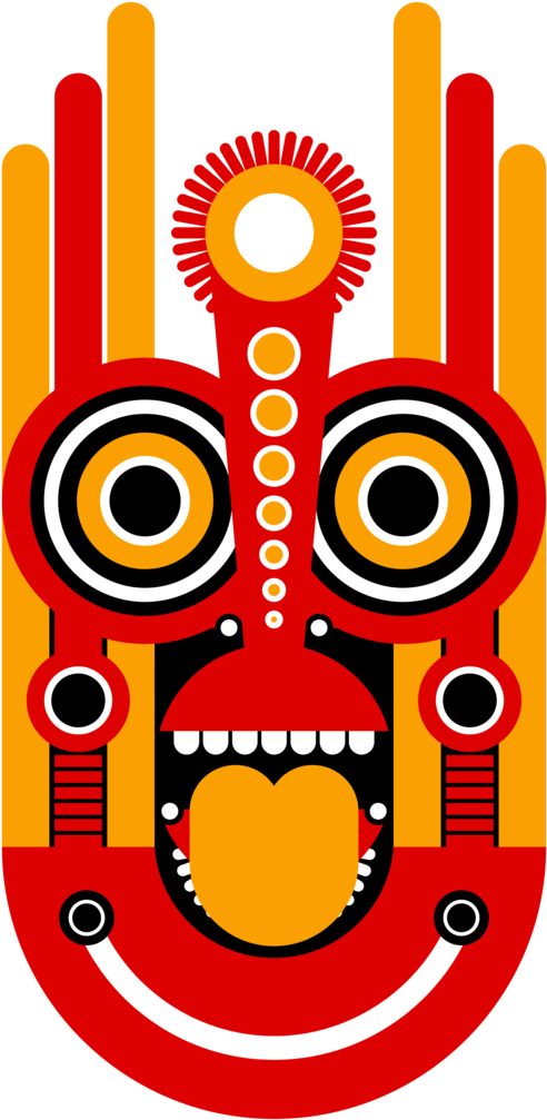 Tiki Mask Men's Printed Kurta (743x1040), Png Download