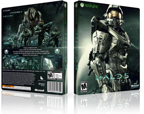 Halo 5 Guardians Box Art Cover - Halo 1 2 3 4 Hot Game Art 24x18 Poster Decor (700x445), Png Download
