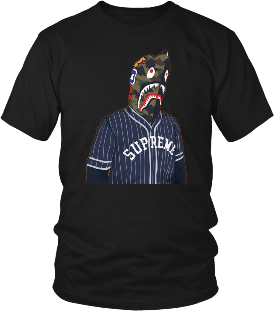 Supreme Jersey Bape Mask T-shirt - Larry Bernandez T Shirt (1024x1024), Png Download