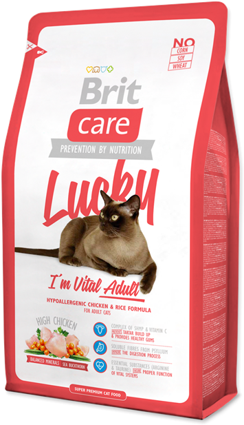 Brit Care Cat Lucky I`m Vital Adult 2kg - Britcare Cat Vital Adult 2kg (635x635), Png Download