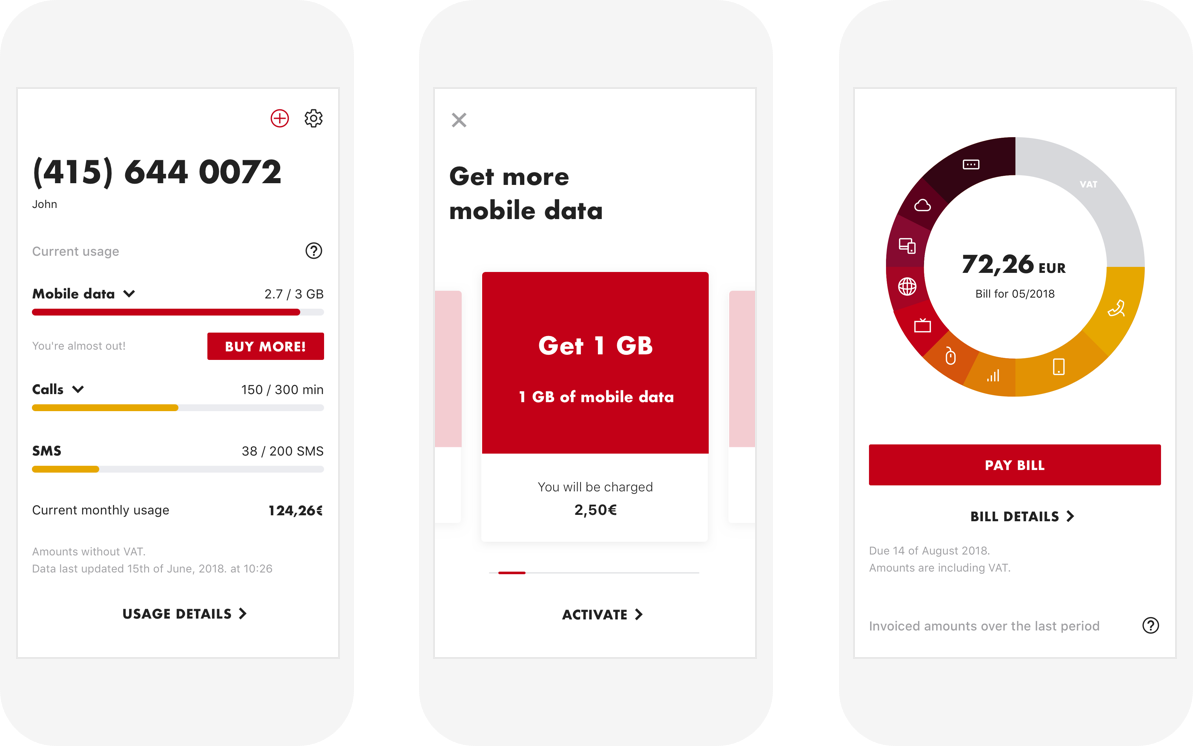 Vipnet Selfcare App Screens - Mobile App (1193x746), Png Download