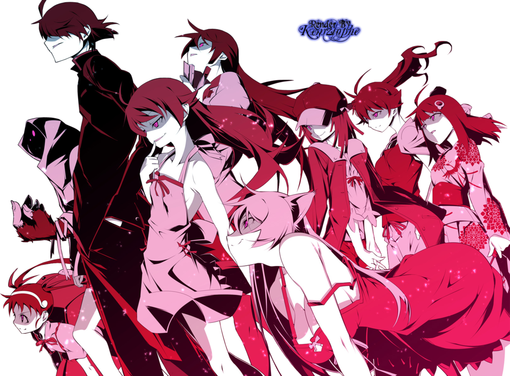 Monogatari Series~ Oshino, Shinobu - Monogatari Light Novel Illustrations (1024x756), Png Download