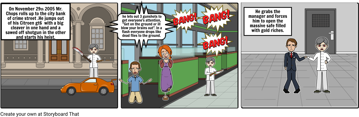 Chops Bank Heist - Cartoon (1164x385), Png Download