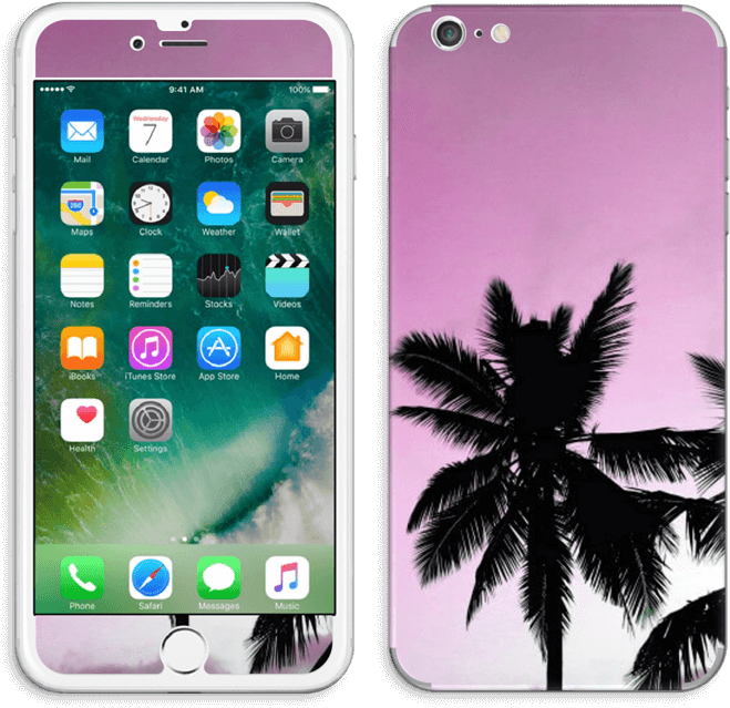 Pink Palm Tree Skin Iphone 6 Plus (777x800), Png Download