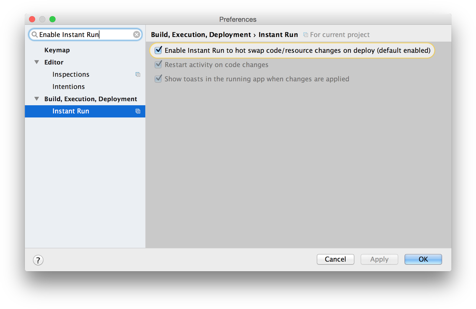 Enable Instant Run For Android Studio Projects - Android Studio Instant Run (1600x1043), Png Download