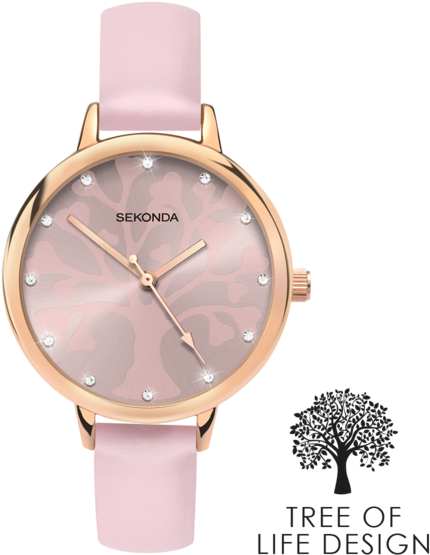 Sekonda Editions Tree Of Life Design Pink Watch - Sekonda Tree Of Life Watch (590x590), Png Download