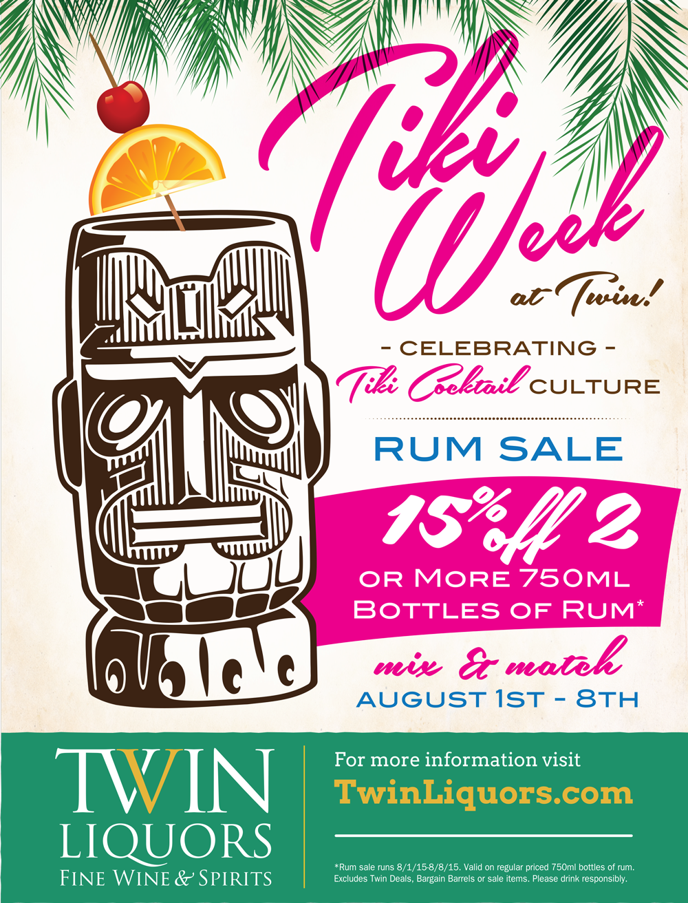 Tikiweekrumsaleflyer - Tiki Series - Tiki Bamboo (1000x1312), Png Download