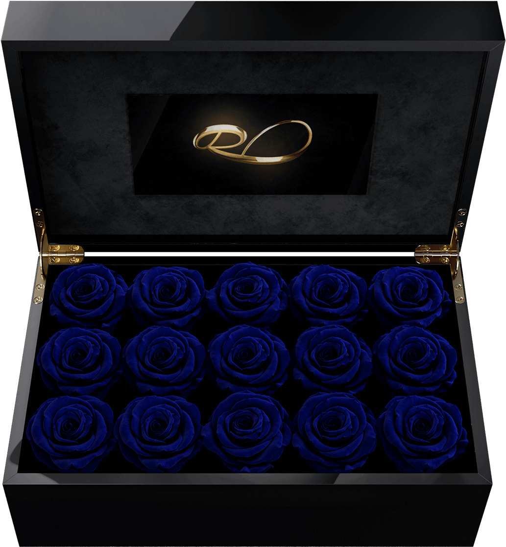 Video Screen Flower Box Gala With 15 Preserved Dark - Flower (1500x1500), Png Download