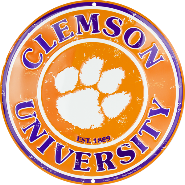 Clemson Tigers Circle Sign - Clemson Signs (600x600), Png Download