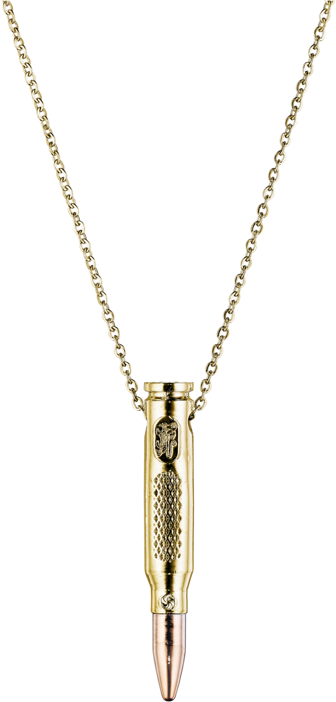 Distressed Gold Bullet Necklace (1500x1500), Png Download