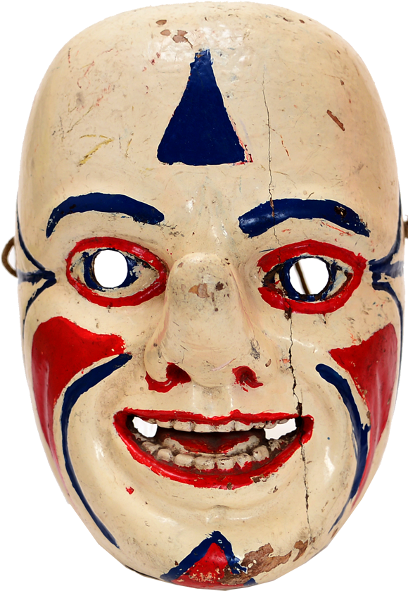 Payaso Mask A Rare Early Century Cedar Wood Payaso - Face Mask (840x840), Png Download