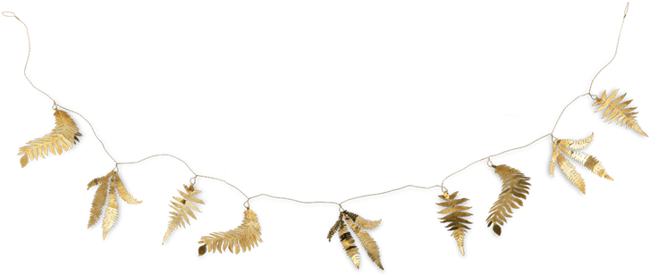 Gold Fern Leaf Garland - Nkuku Tabwa (844x610), Png Download