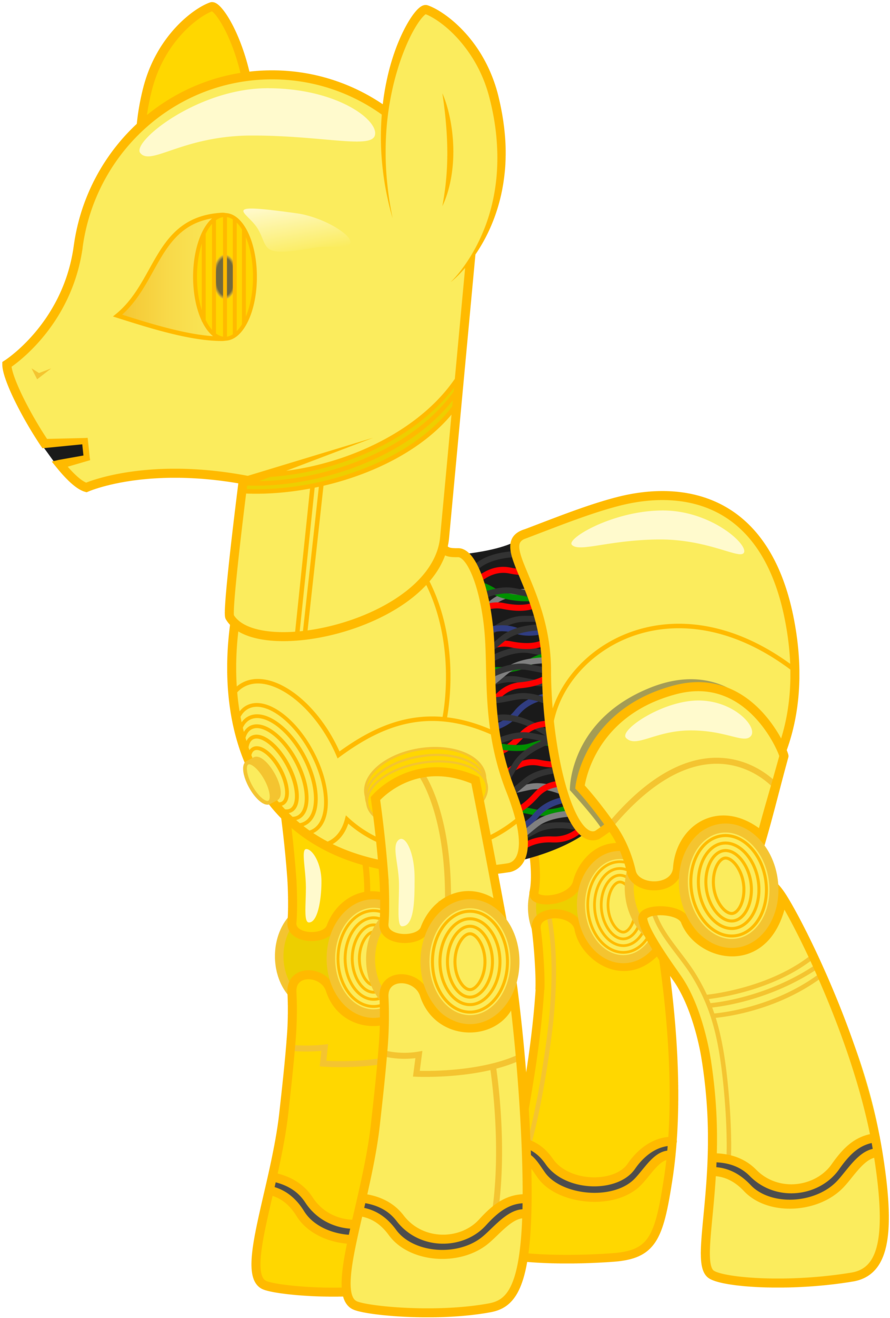 Image My Little Pony - C3po As A Pony (900x1350), Png Download