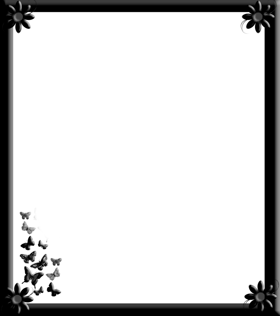 Gothic Flower Border Design - قاب برای فتوشاپ Png (900x1016), Png Download