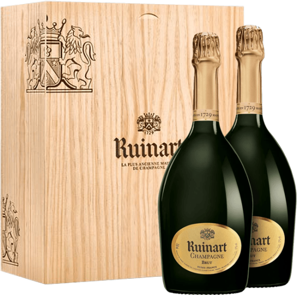 Champagne Ruinart Brut Duo 2x75 Cl In Wooden Box - Ruinart R De Ruinart (600x600), Png Download