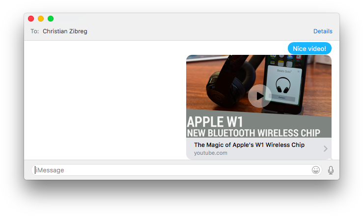 Macos Sierra Messages Youtube Inline - Youtube (754x452), Png Download