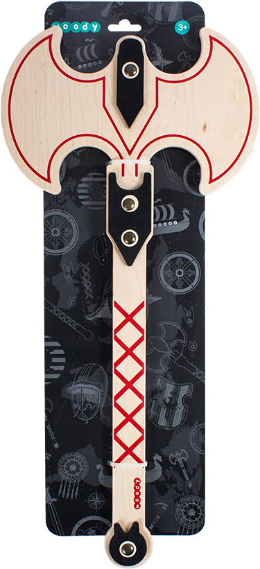 Wooden Double Headed Axe - Weapon (1000x835), Png Download