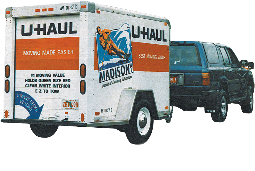 Suv Towing Av - Uhaul Trailer (951x600), Png Download