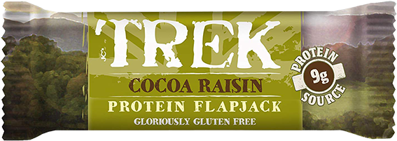 Cocoa Raisin Protein Flapjack - Trek - Protein Flapjacks - 1 Bar Cocoa Oat (600x600), Png Download