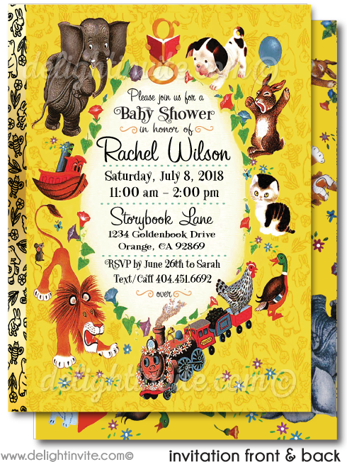 Little Golden Book Baby Shower Invitations - Classic Characters Of Little Golden Books By Various (497x675), Png Download