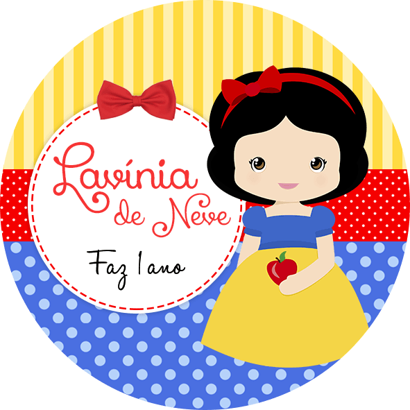 Rotulo Latinha Branca De Neve Cute (591x591), Png Download