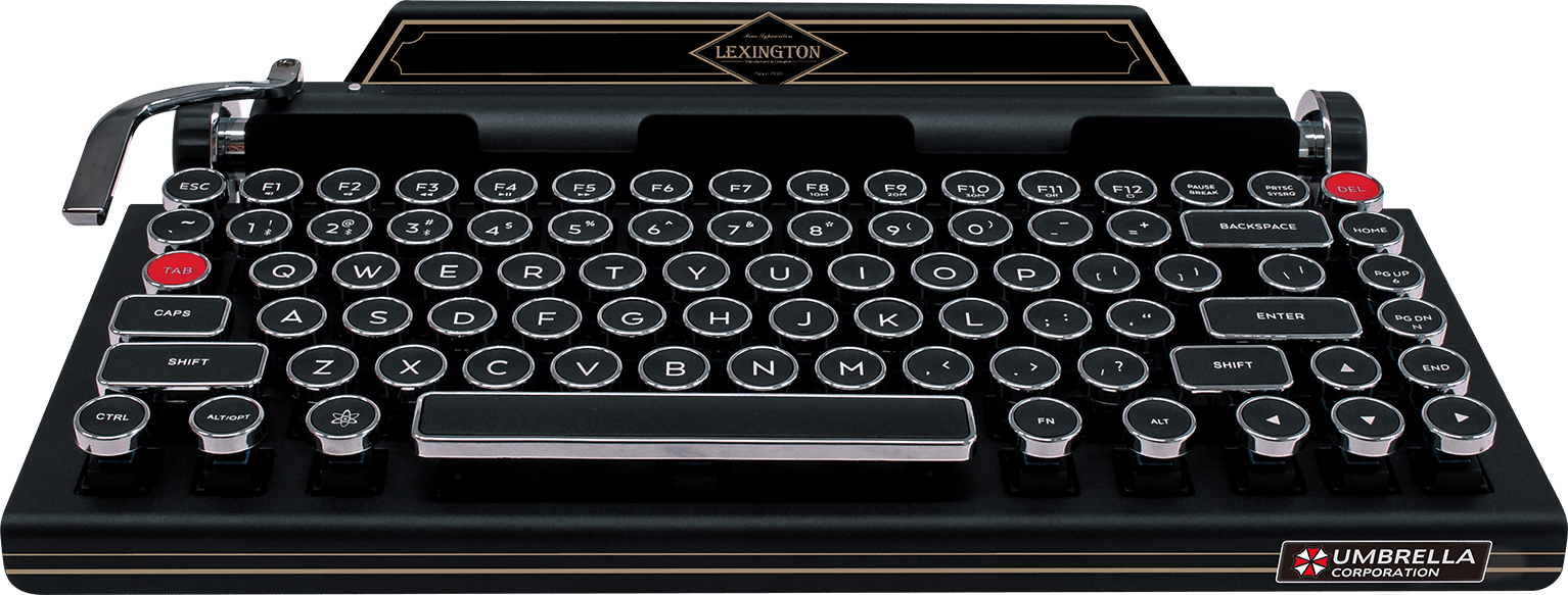 Resident Evil 2 Remake Premium Edition Comes With Typewriter - Resident Evil 2 Typewriter Keyboard (1534x583), Png Download