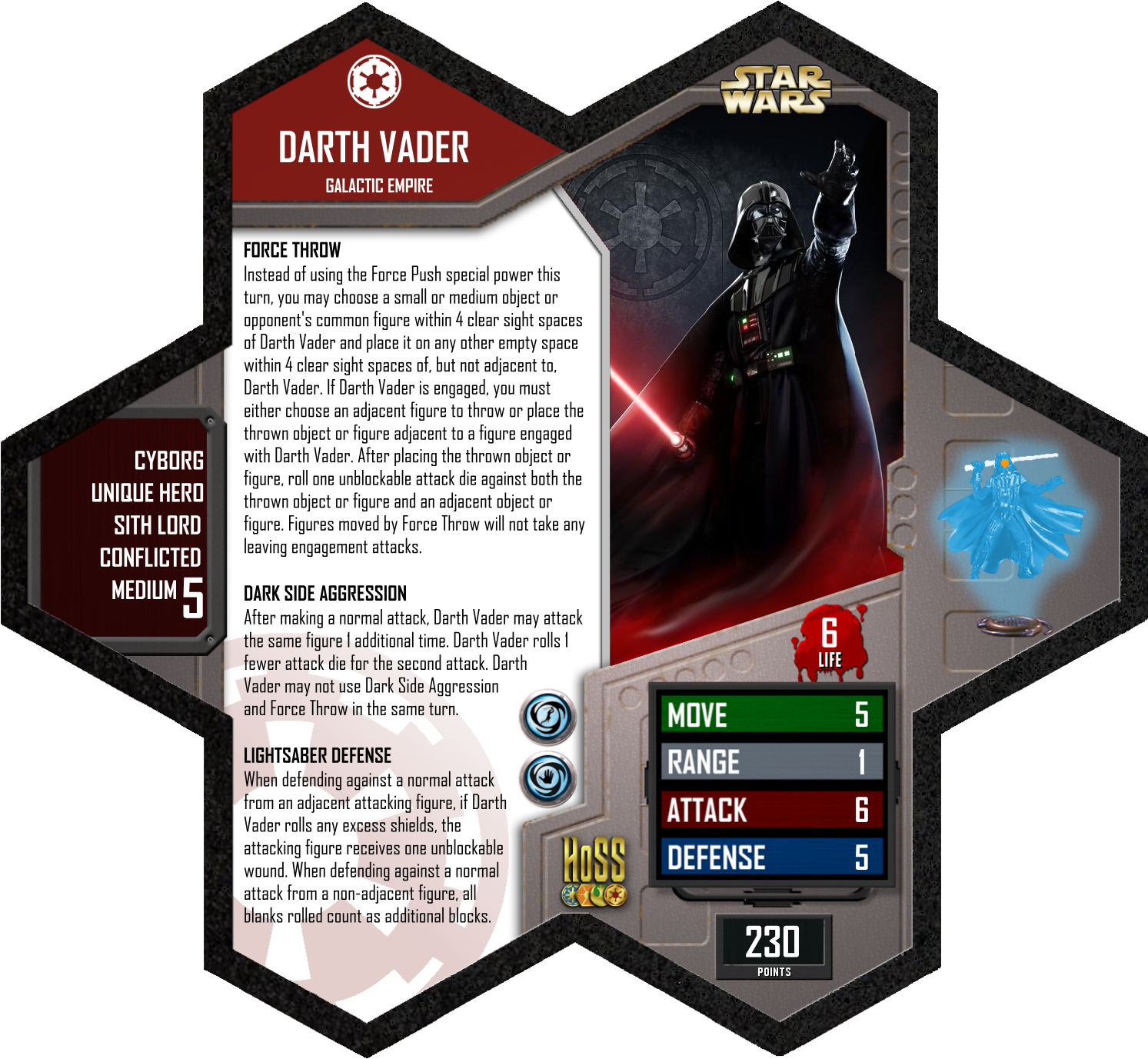 Figure Card - - Unique Darth Vader Star War Personalized Design Gaming (1506x1384), Png Download