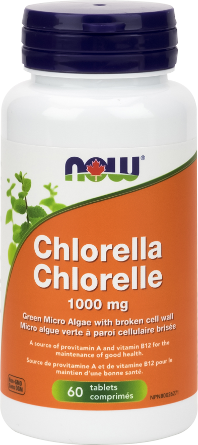 Chlorella 1,000 Mg Broken Cell Wall Tablets - Now Food Vitamin C (393x880), Png Download