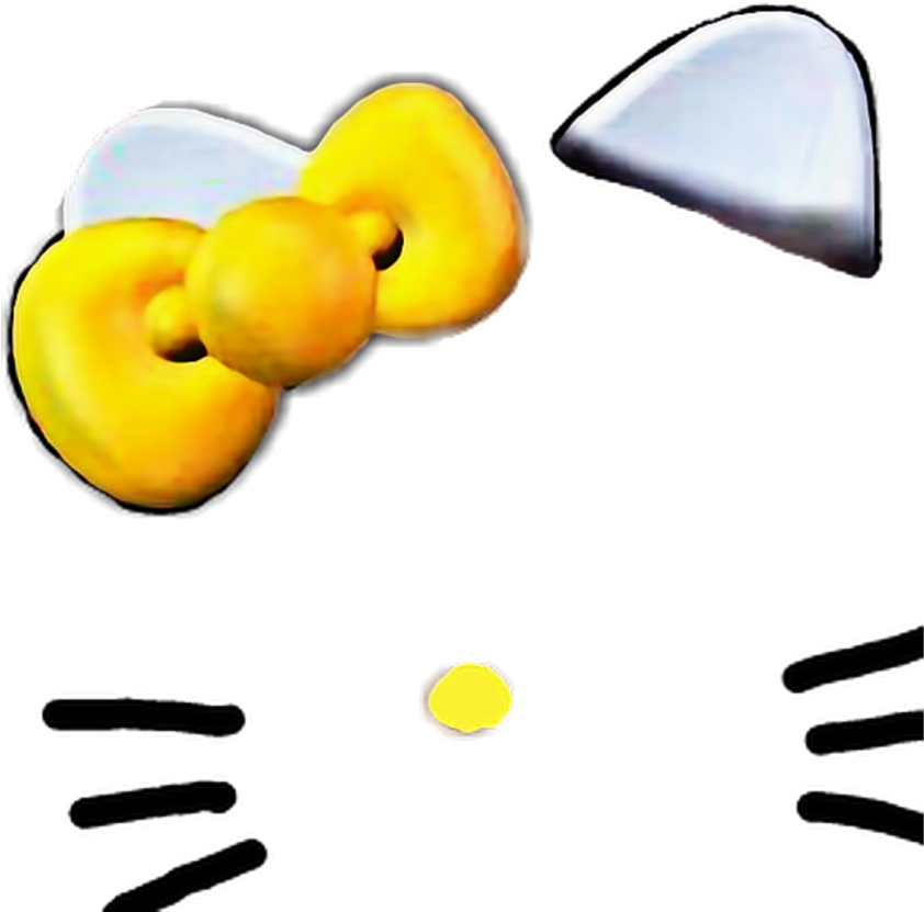 Mq Yellow Bow Bows Kitty Hellokitty Face - Hello Kitty Snapchat (1024x1024), Png Download