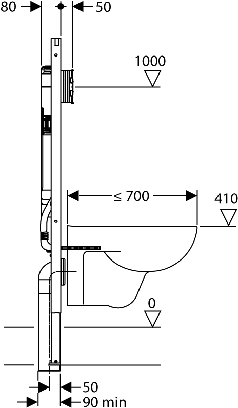 Geberit Sigma8 Geberit Sigma 8 Cistern W Frame W/h - Geberit – Recessed Geberit Cistern Sigma 8cm 109.790.00.1 (1200x900), Png Download