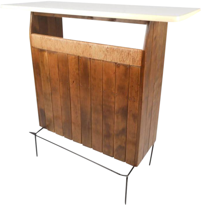 This Vintage Modern Compact Dry Bar Features Beautiful - Iron (767x780), Png Download