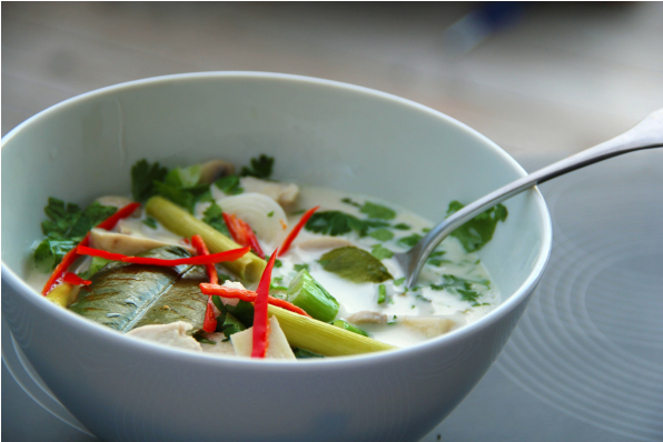 Basically, A Homemade Mix Of Miso Soup, Pho, And Ramen, - Tom Kha Gai Suppe (612x792), Png Download