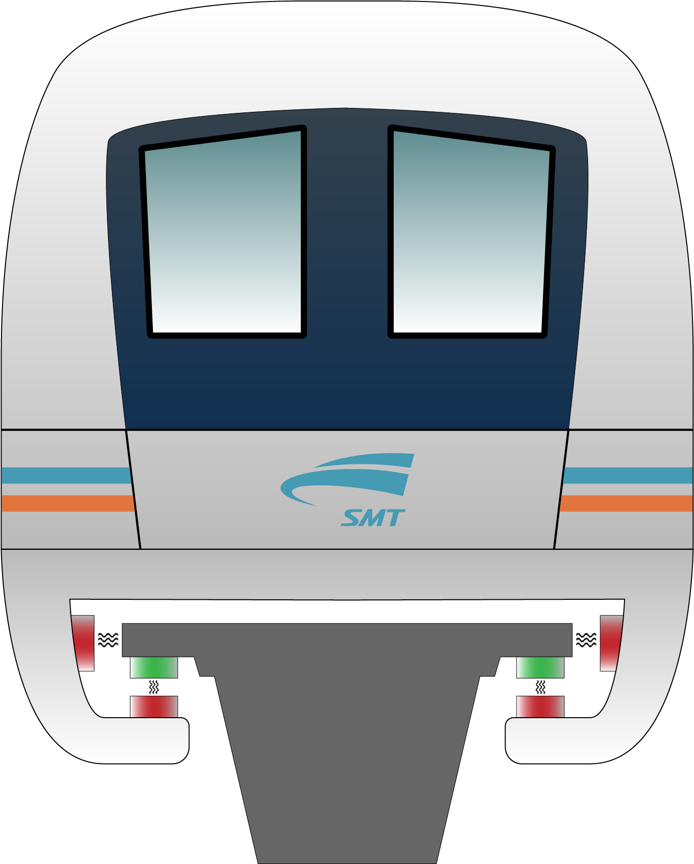 Illustration Magnetic Levitaiton Train (1668x2501), Png Download