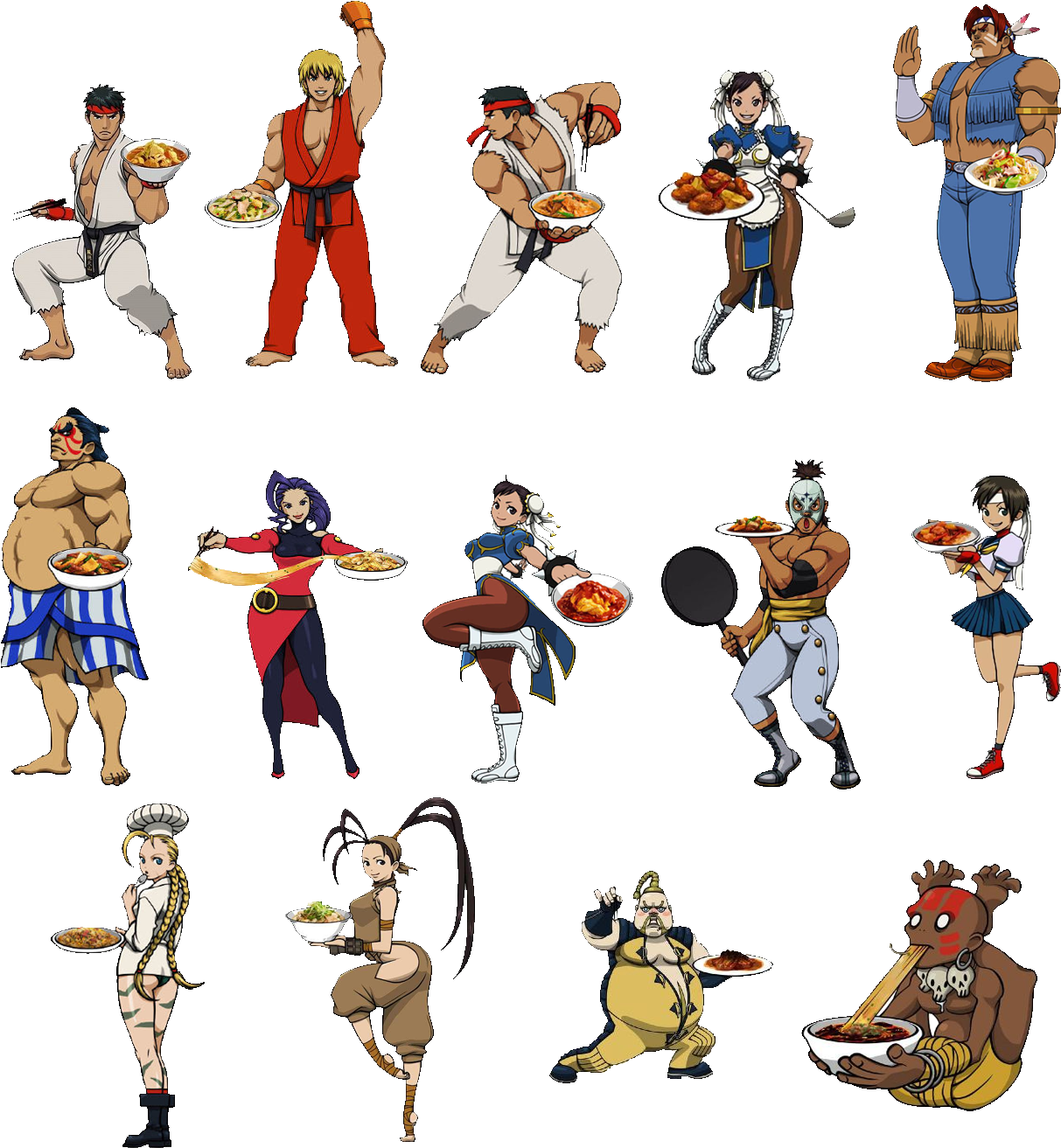 Street Fighter Themed Meals (1241x1330), Png Download