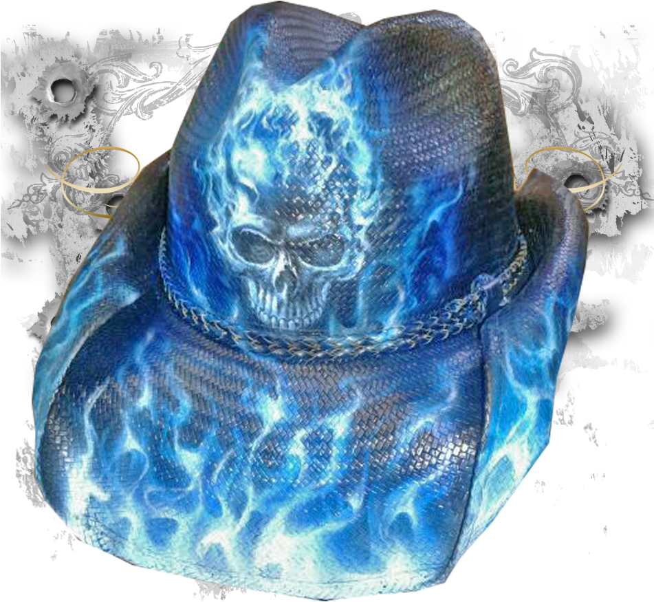 Blue Flaming Skull - Skull (950x950), Png Download